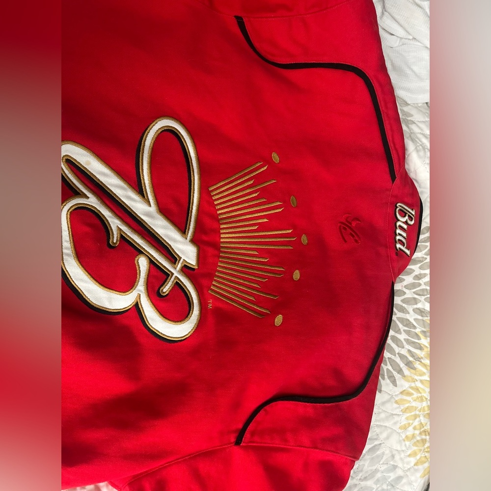 Budweiser Red Racing Jacket with Embroidered Logos - Picture 7 of 7